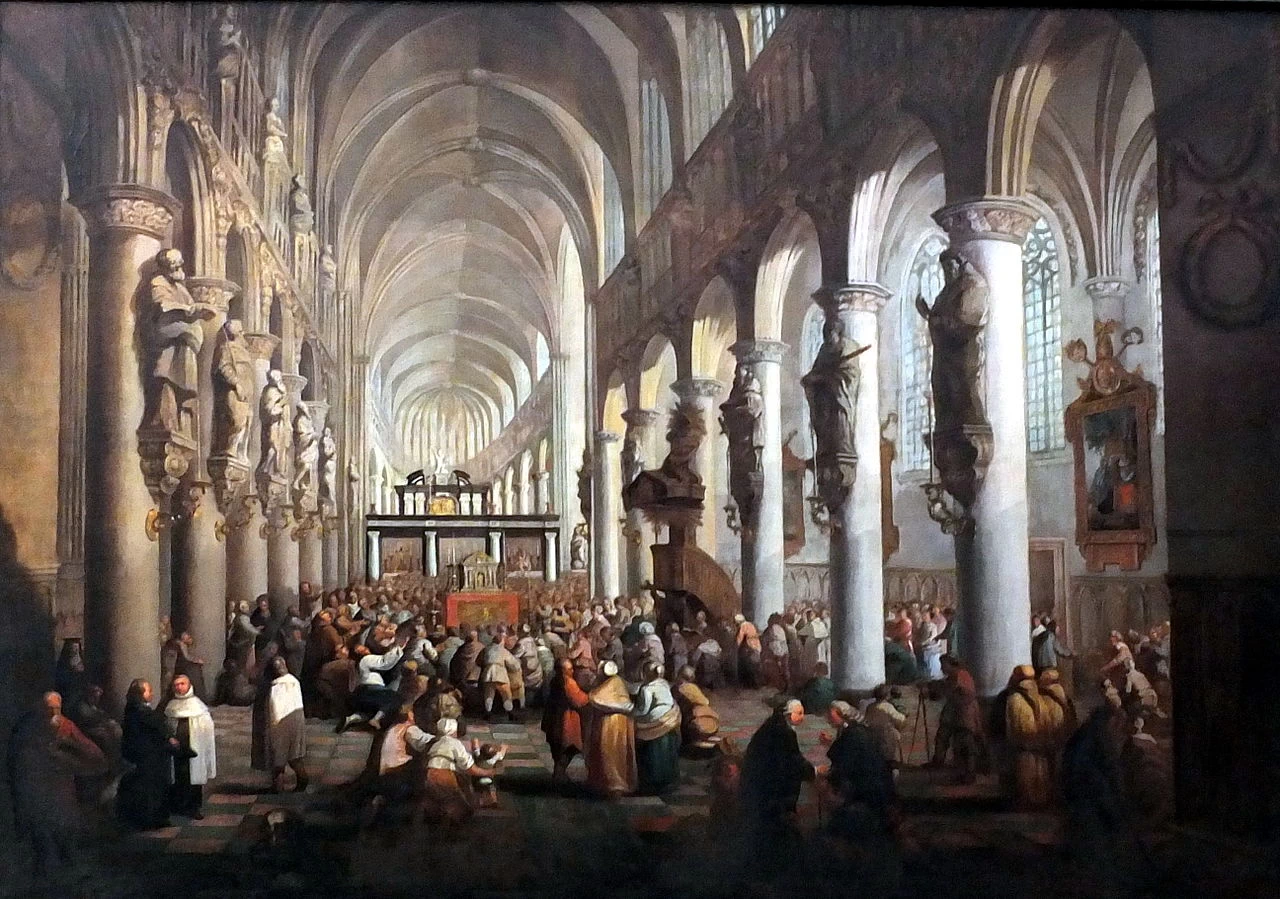 Pieter Jozef Verhaghen - Vista interna della chiesa metropolitana, Cattedrale di San Rumbold (Mechelen, Belgio)